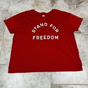 Old Navy T-Shirt Adult XL Red Short Sleeve Stand For Freedom